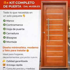 PUERTA MINIMALISTA DE CEDRO 0.90X2.10